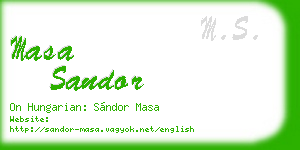masa sandor business card