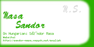 masa sandor business card